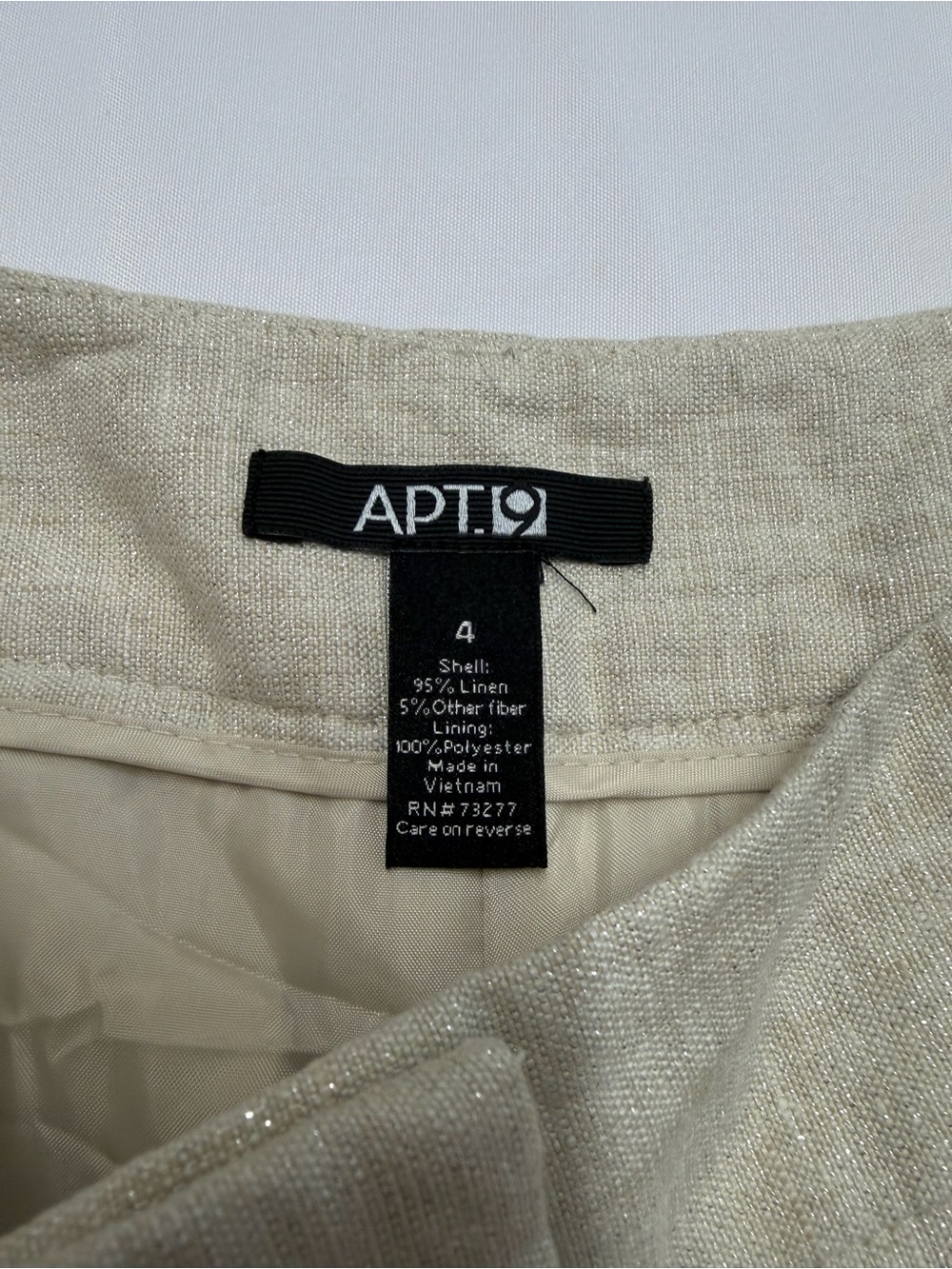 Apt. 9 Natural Beige With Gold Metallic Linen-Blend Shorts - Picture 5 of 7